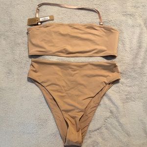 NWT SKIMS Swim Mid Waist Bottom in Ochre, Size Large